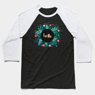 Hello flowers and branches - green and pink Baseball T-Shirt